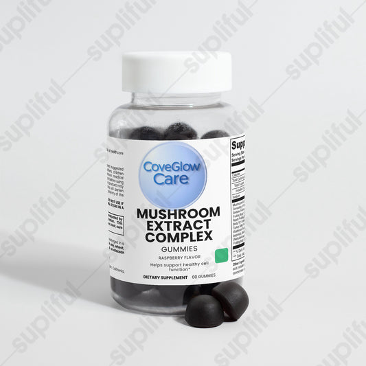 CoveGlow Mushroom Extract Complex-with Lion’s Mane, Reishi, Cordyceps & Chaga - Natural Support for Cognitive Function, Energy & Athletic Performance