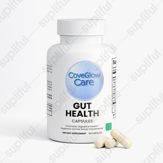 CoveGlow Gut Health-with Organic Apple Cider Vinegar, Inulin, Lactobacillus acidophilus & DigeZyme® - Natural Support for Digestive Balance & Nutrient Absorption in Vegan Capsules