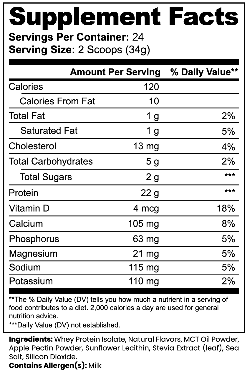 CoveGlow Advanced 100% Whey Protein Isolate (Vanilla)