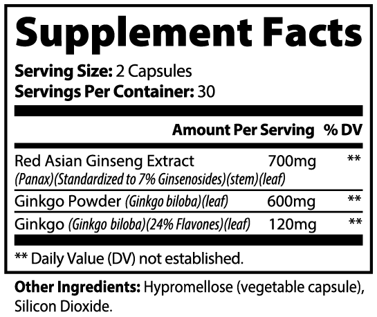 CoveGlow Ginkgo Biloba + Ginseng